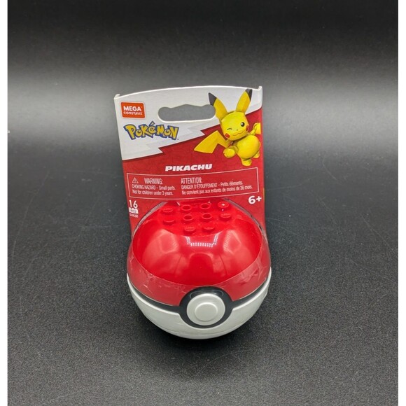 Mega Bloks Construx Pokemon Pikachu Pokeball Nintendo GVK60 Bal1 16 pcs - Picture 1 of 5